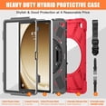 thumbnail image 6 of SaniMore for Samsung Galaxy Tab A9 Case (8.7" 2023 SM-T550 SM-P550), Rotating Handle Shoulder Strap Bracket Drop Resistant Tri-layer Heavy Duty Protective Shcokproof Tablet Cover, Red, 6 of 18