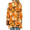 thumbnail image 4 of IYYVV Halloween Cardign Sweaters for Women 3/4 Sleeve Lightweight Funny Pumpkin Printed Open Front Cardigan Saffron 2XL, 4 of 8
