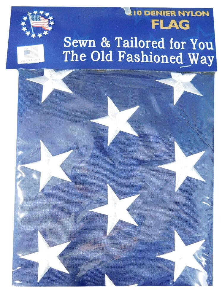 USA 49 Star Stars Linear Premium 3x5 Nylon 210D Embroidered Sewn Flag Banner