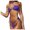 Purple, variant on Womens Swimsuits Crisscross String Bikini High Leg Thong Swimsuit,Yellow,S