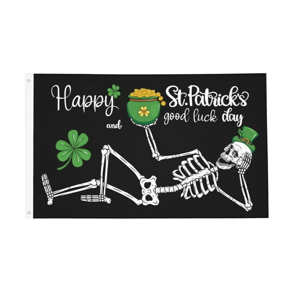 Happy St Patrick'S Day Good Luck Flag 3x5 Ft Outdoor Indoor With Grommet Garden Yard Banner Decorative Sign