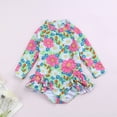 thumbnail image 2 of Edvintorg Girls' Swimwear Long Sleeve Cute Flower Printed Ruffle Swimsuits One Piece Bathing Suits Bikini 1-5Years Swimsuit for Children for Girls, 2 of 5