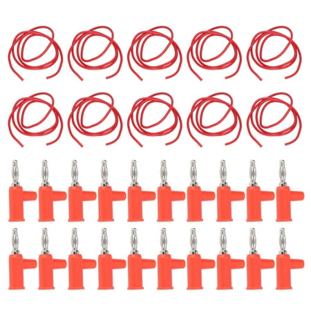 

Test Leads Brass+ABS Wear Proof 1mm² 10 Set Corrosion Resistant Test Lead 30-60VDC 19A For Electrical Testing Red Black