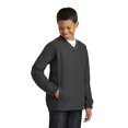 thumbnail image 4 of Sport-Tek Youth V Neck Raglan Wind Shirt-S (Graphite Grey), 4 of 6