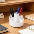 thumbnail image 4 of Rotating Desk Organizer, 360 Degree Pen Holder with 5 Compartments, Multi Compartment Storage Caddy for Office Supplies, Space Saving Desktop Organizer for Pens, Markers, Scissors, and Small Tools, 4 of 6