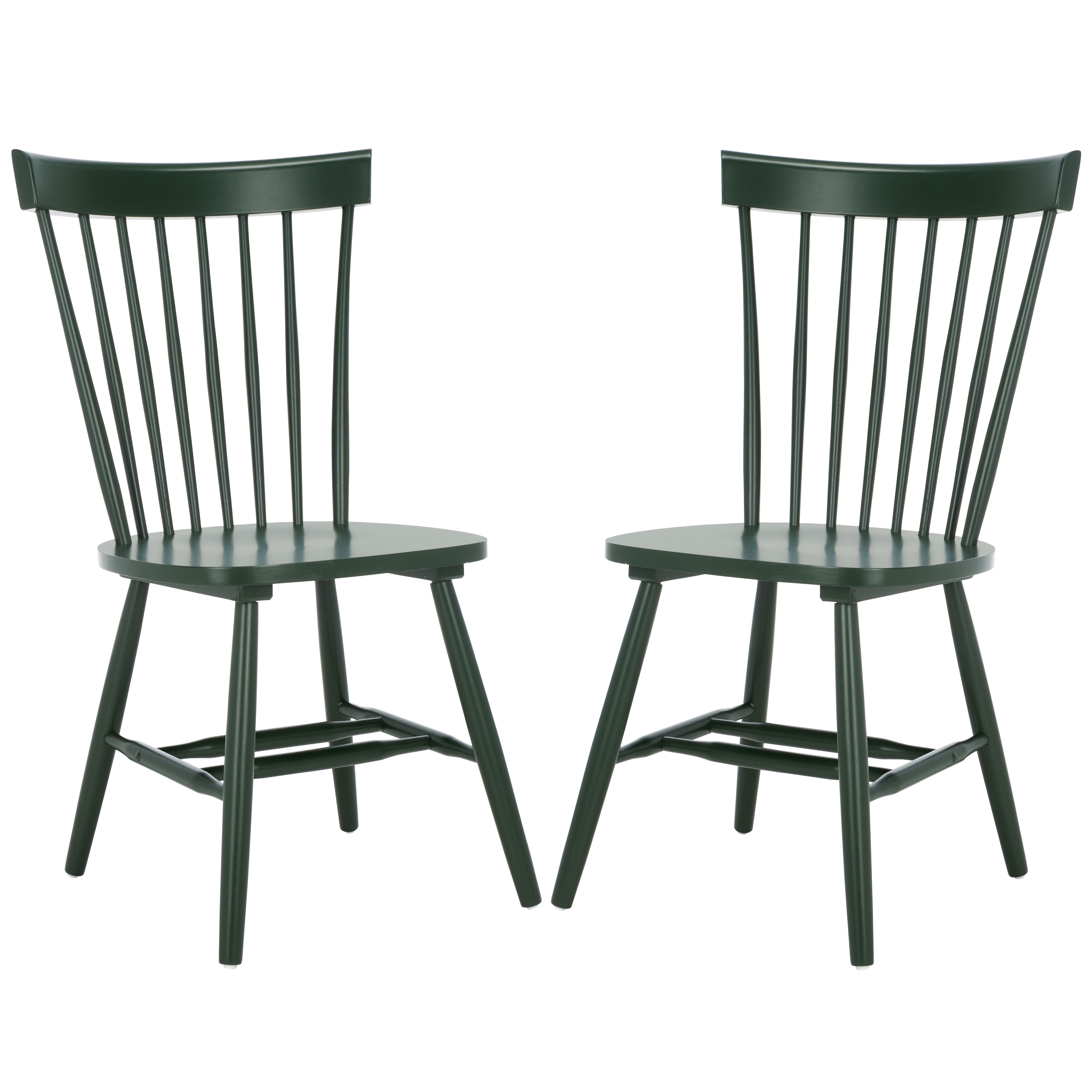 SAFAVIEH Parker Country Wood Solid Dining Parsons Chair, Garden Green (Set of 2)
