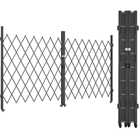 Uforic 85" H x 150" W Double Folding Security Gate with Keys Aluminium Mesh