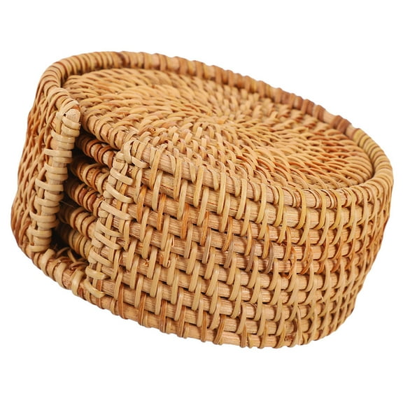 HOMEMAXS Bar Rattan Coasters Thick Coaster 8.00X8.00X0.30CM