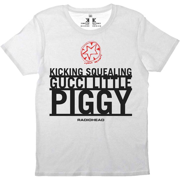 Radiohead - Camiseta Estampado en Espalda de Algodón para Adultos Unisex (Blanco)