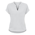 thumbnail image 7 of T Shirts for Women 2026 Summer Short Sleeve V Neck Cotton Linen Dressy Casual Office Work Tshirt Blouse, 7 of 7