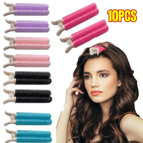 Volumizing Hair Roller Clips, 10 PCs Color Wrapped ABS Clips for Volume and Heatless Curls, Quick Hair Styling Tools, Suitable for All Hair Types, Lightweight and Portable