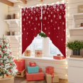 Swag Curtains, Christmas Snowflake Red Back Rod Pocket Window Topper ...