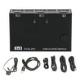 thumbnail image 2 of USB KVM Switch, Plug and Play Double Mode Prend en Charge 4K 60Hz Double Moniteur KVM Switch Double Affichage Support pour l'Enseignement de la Performance, 2 of 7
