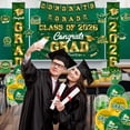 thumbnail image 5 of Green and Gold Theme LEJHVAQK 2026 Graduation Decorations Set: Class of 2026 Backdrop, Congrats Grad Banner, Vertical Door Banners, Balloon Arch & Party Supplies Kit., 5 of 14