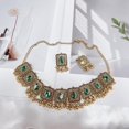 thumbnail image 6 of Vintage Ethnic Jewellery Set for Women Boho Cubic Zirconia Beads Dangle Earring Tassels Choker Necklace Crystal Wedding Party Oxidized Traditional Indian Bollywood Gift Daily Wear Birthday Bff, 6 of 12