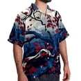 thumbnail image 2 of Tree Men's Short Sleeve Hawaiian Shirt, Poplin Casual Printed Button Down, Summer Beach Unisex Shirts, 2 of 6