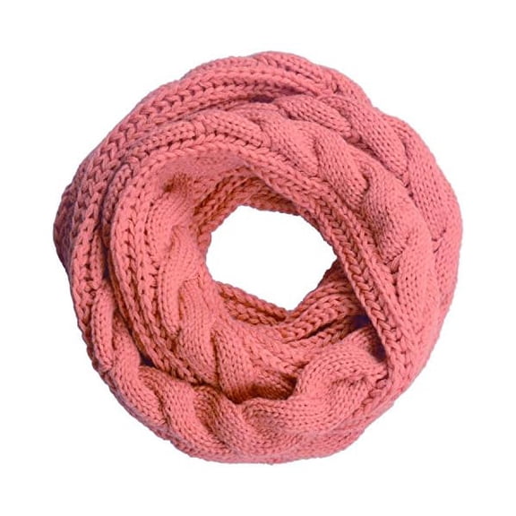 Fu997 Womens Thick Ribbed Knit Winter Infinity Circle Loop Scarf