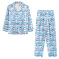 thumbnail image 6 of FOR U DESIGNS Blue Christmas Snowman Button Down Sleepwear for Women 2 Piece Size 2XL Button Up Pajama Pants for Womens Button Down Jogger V-neck Tops Loungewear, 6 of 7