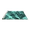 thumbnail image 2 of Ahgly Company Machine Washable Indoor Round Abstract Turquoise Blue Modern Area Rugs, 6' Round, 2 of 4