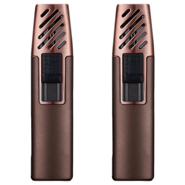 Encendedor Antorcha Portatil TorchyBrown 2 Pzas Café Recargable Metal Gas Butano.