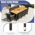 thumbnail image 4 of Gymax 9 Pieces Patio PE Wicker Dining Set Outdoor Acacia Wood Table & Chairs, 4 of 10