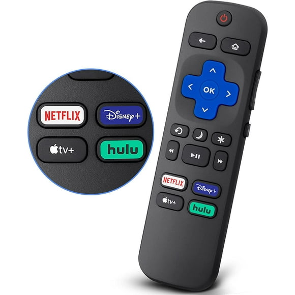 Replacement for Roku-TV-Remote, Compatible for TCL Roku/Hisense Roku/Onn Roku/Sharp Roku Series Smart TVs (Not for Roku Stick and Bo