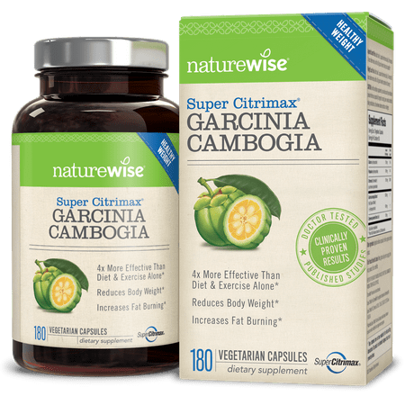 NatureWise Clinically Proven Super CitriMax Garcinia Cambogia with 4x Greater Fat Burning & Weight Loss Plus Appetite Control, 500 mg,