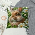 thumbnail image 2 of JEUXUS Throw Pillow Covers Adorable Funny Rabbit Bunny Portrait in Flowers Grass Pattern for Outdoor Decor Cushion Covers Home Decorative Happy Easter Pillow Cases, 2 of 5