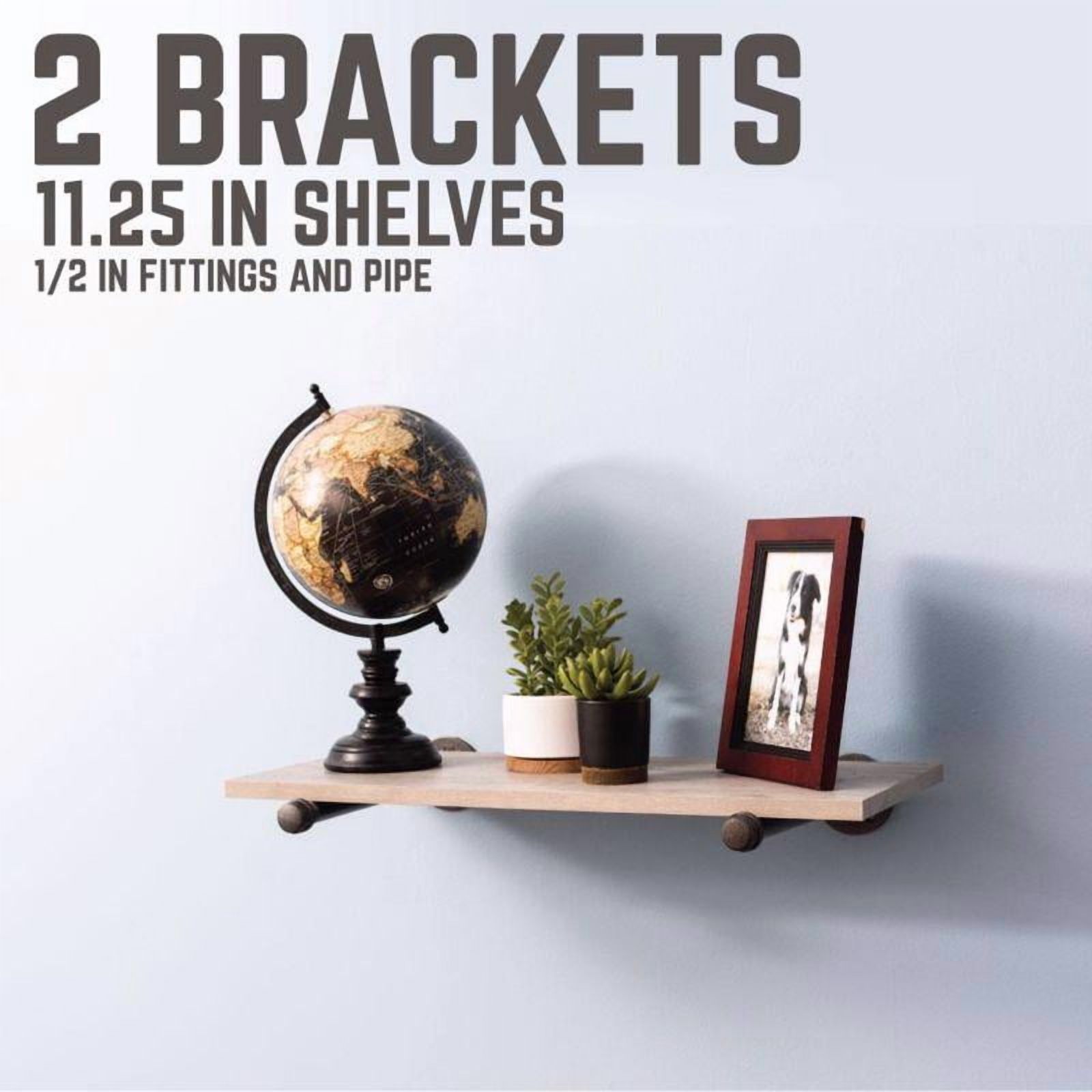 STZ Industries Black Steel Shelf Bracket 8 in. L
