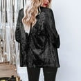 thumbnail image 6 of Sopiago Women Sequins Blazer Sequin Shimmer Jacket Casual Long Sleeve Glitter Party Shiny Lapel Coat Rave Outerwear Button Blazer Women Black,2XL, 6 of 7