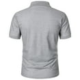 thumbnail image 6 of Polo Shirts for Men Slim Fit Solid Color Casual Tops Button Down Collar Ribbed Sports Short Sleeve Mens Polo Shirts Light Gray XL, 6 of 6