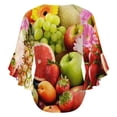 thumbnail image 6 of Composition With Assorted Fruits Women's V-Neck Blouse With 3/4 Ruffled Bell Sleeves Casual Top Ladies Blouses, 6 of 7