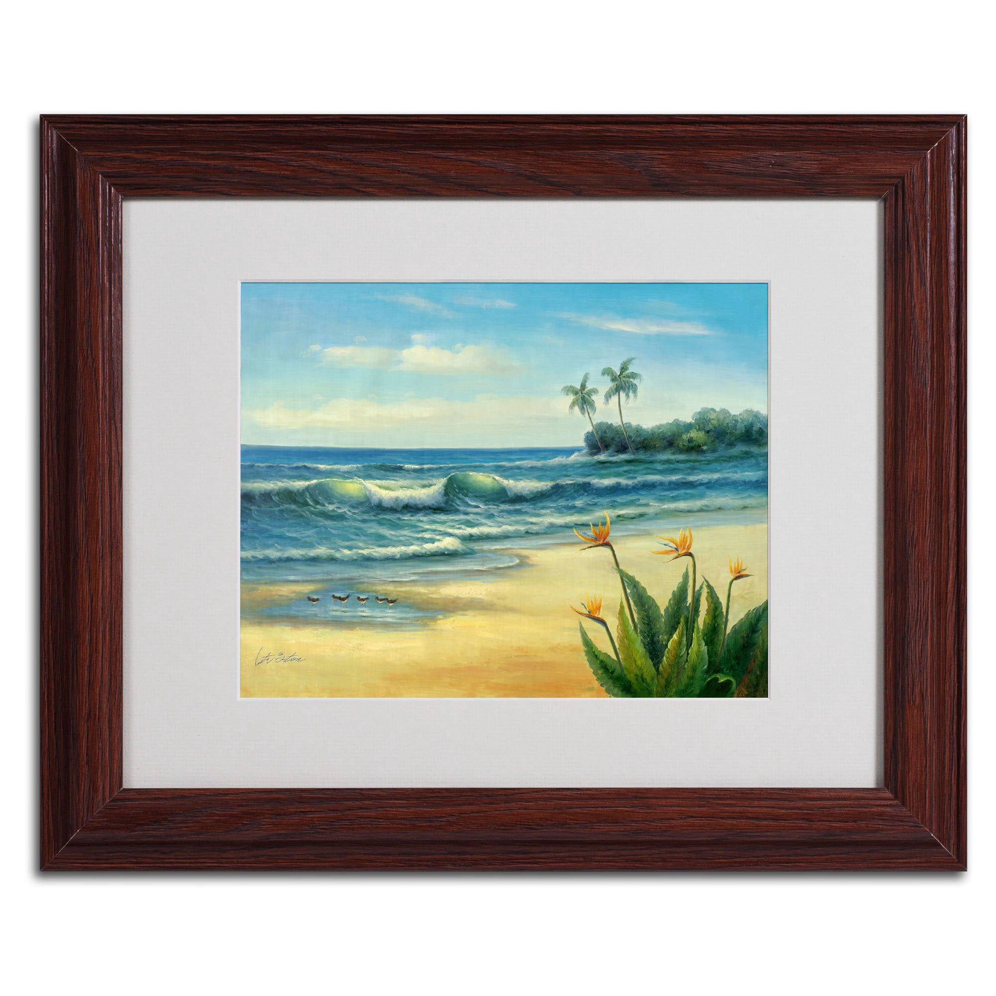 Trademark Fine Art "Paradise" Canvas Art by Victor Giton, Wood Frame