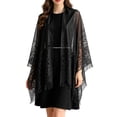 thumbnail image 3 of Lumtrix Women Lace Shawls and Wraps for Evening Dress Elegant Soft Sheer Scarf Wedding Bridal Scarf Formal Dress Fringe Lace Cover UP Black One Size, 3 of 6