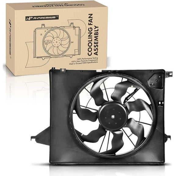 A-Premium Engine Radiator Cooling Fan Assembly Compatible with Hyundai Santa Fe (Sport/XL) 2013-2018 & Kia Sorento 2014-2015, 2.4L 3.3L, with Motor