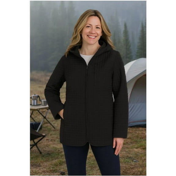 Lands’ End Women’s FeatherFree Quilted Insulated Jacket – Black – Large