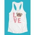 thumbnail image 3 of Love Pug Face Quote Tank Women -Image by Shutterstock, Female x-Small, 3 of 4
