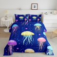 thumbnail image 2 of Erosebridal Colorful Jellyfish Bedding Twin Comforter Set, Cartoon Ocean Animal Down Comforter, Reversible 2-Piece, 2 of 8