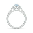 thumbnail image 2 of Angara Natural 1 Ct. Aquamarine with Diamond Halo Ring in 14K White Gold for Women (Ring Size: 8), 2 of 9