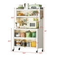 thumbnail image 4 of Spaco Kitchen Storage Cabinets, Microwave Stand, Bakers Racks for Kitchens with Storage, Microwave cart, Transparent Flap Door Design Kitchen Storage Shelves, White, 4 of 7