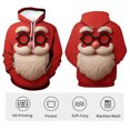 thumbnail image 4 of Rebaike Santa Face Christmas Hoodie for Men Women, Funny Holiday Pullover Sweatshirt with Beard Glasses Graphic, Ugly Xmas Party Unisex Winter Casual Hoodie Gift, 4 of 8