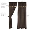 thumbnail image 2 of VHC Brands, Kettle Grove, Cotton, 84x40, Panel with Attached Valance, Block Border, Set of 2, Tan, 2 of 4