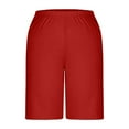 thumbnail image 3 of NAFUU Women's Bermuda Shorts Casual Stretch Waist Shorts Solid Color Summer Comfortable Elastic Waist Shorts With Pockets Work Trouser Shorts, 3 of 6