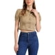 thumbnail image 1 of CHAQUETA DE JEAN DENIM CROP CON MANGAS PUFF Y BOTONES PARA MUJERES CHIC INSPIRADORAS XS CAQUI, 1 of 6