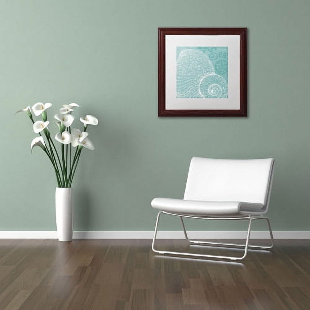 Trademark Fine Art "Aqua Treasure IV" Canvas Art by Daphne Brissonnet, White Matte, Wood Frame