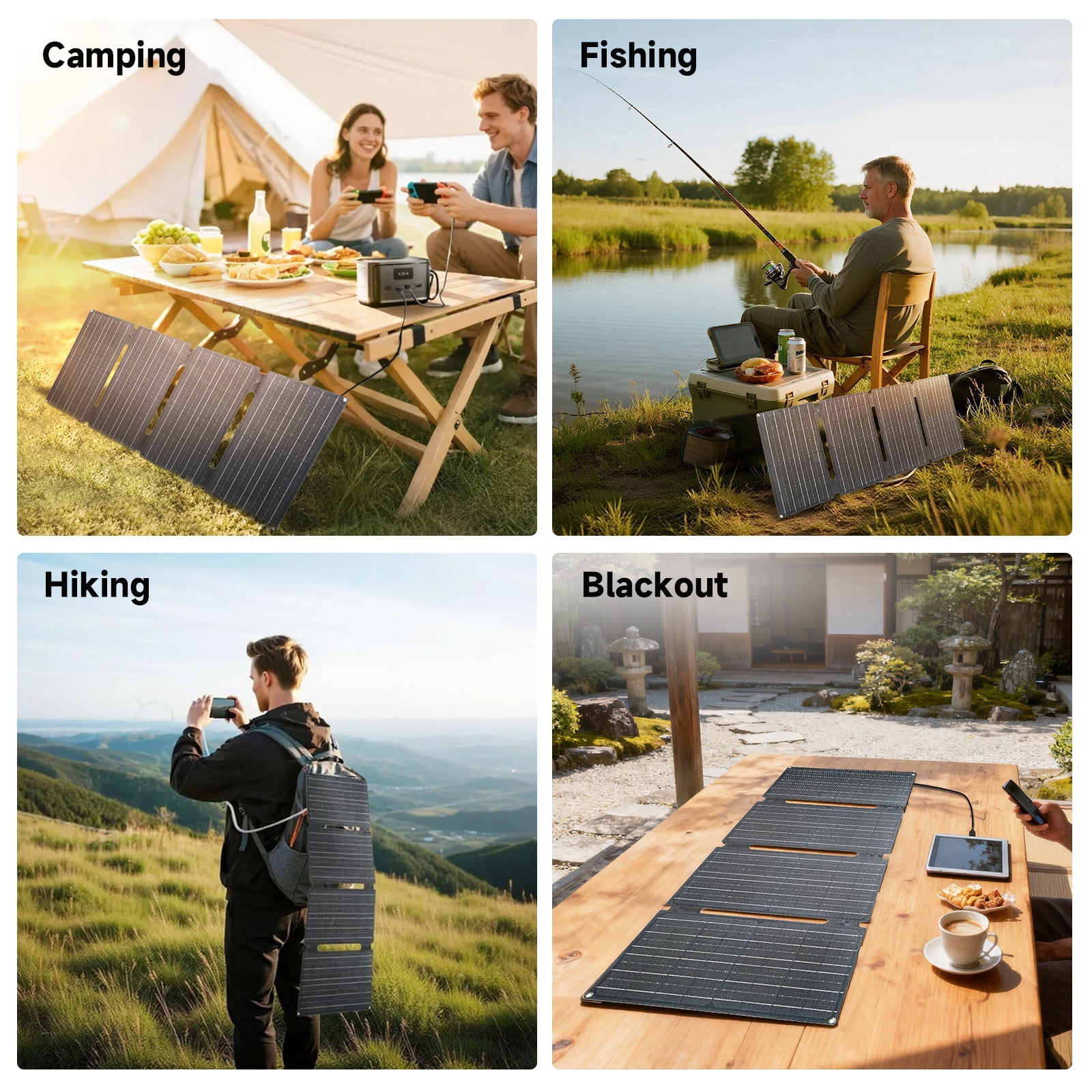 ALLPOWERS SE60 60W Portable Solar Panel for Power Station, Foldable Solar Charger, IP68 Waterproof for Camping, RV, Off-Grid & Emergency Power