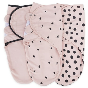 Adjustable Swaddle Blanket Infant Baby Wrap Set 3 Pack (0-3 Months, Blush Combo)