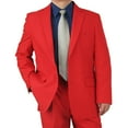 thumbnail image 4 of Stylish 2pc. Men's Regular Fit Dress Suit with 1 Free Pair of Socks - Red 44L, 4 of 6