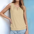 thumbnail image 2 of MIXUE Tank Top for Women Summer Solid Color Fashion Casual Court Lock Round Neck Sleeveless Camisole Vest Holiday Wear,Yellow,L, 2 of 8
