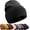 Black, variant on Winter Cuffed Beanie Hat, Double Layer Cotton Knit, Slouchy Fisherman Skull Cap for Ski Outdoor Unisex